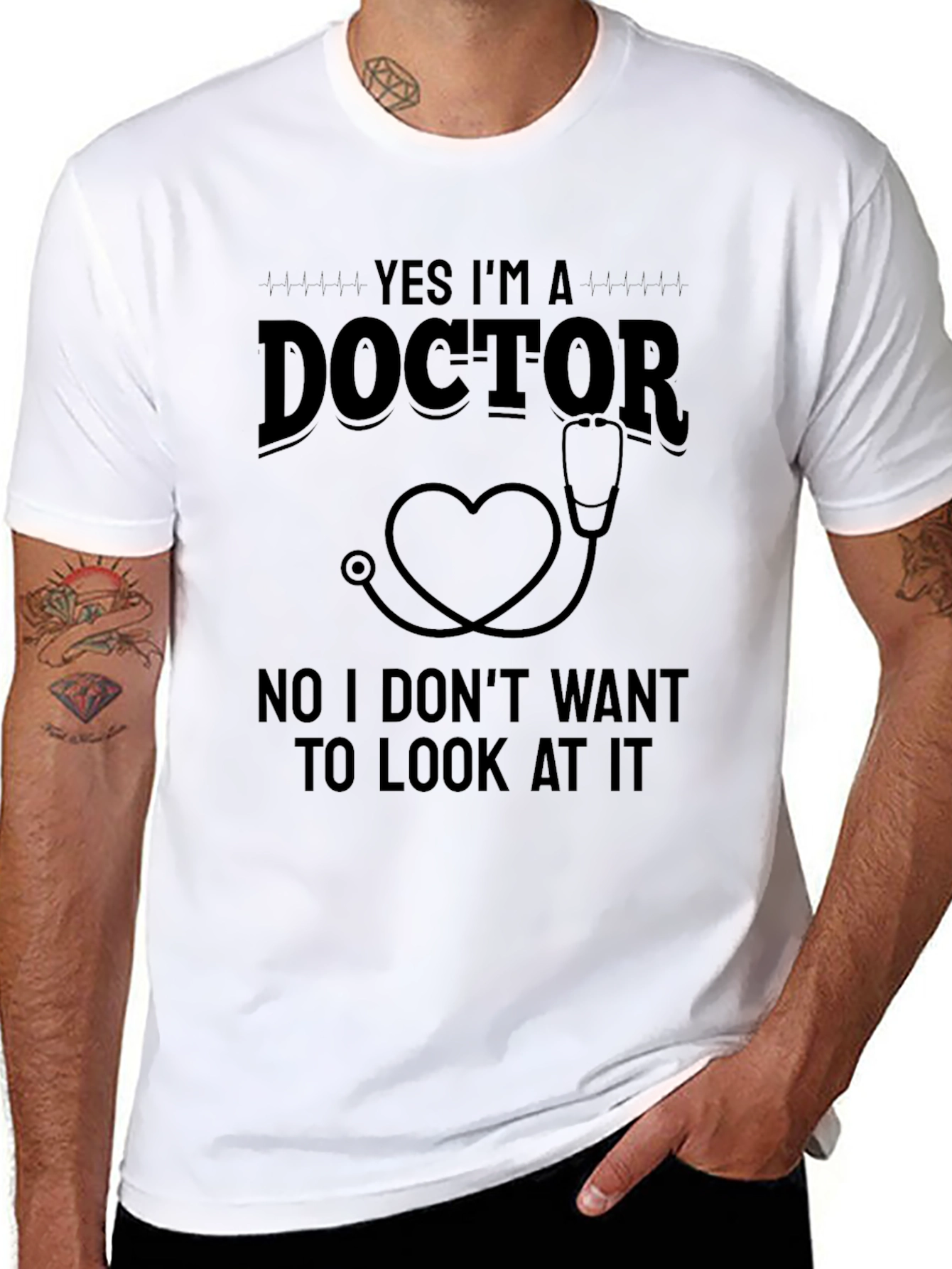 Funny Doctor Heart Stethoscope T-Shirt