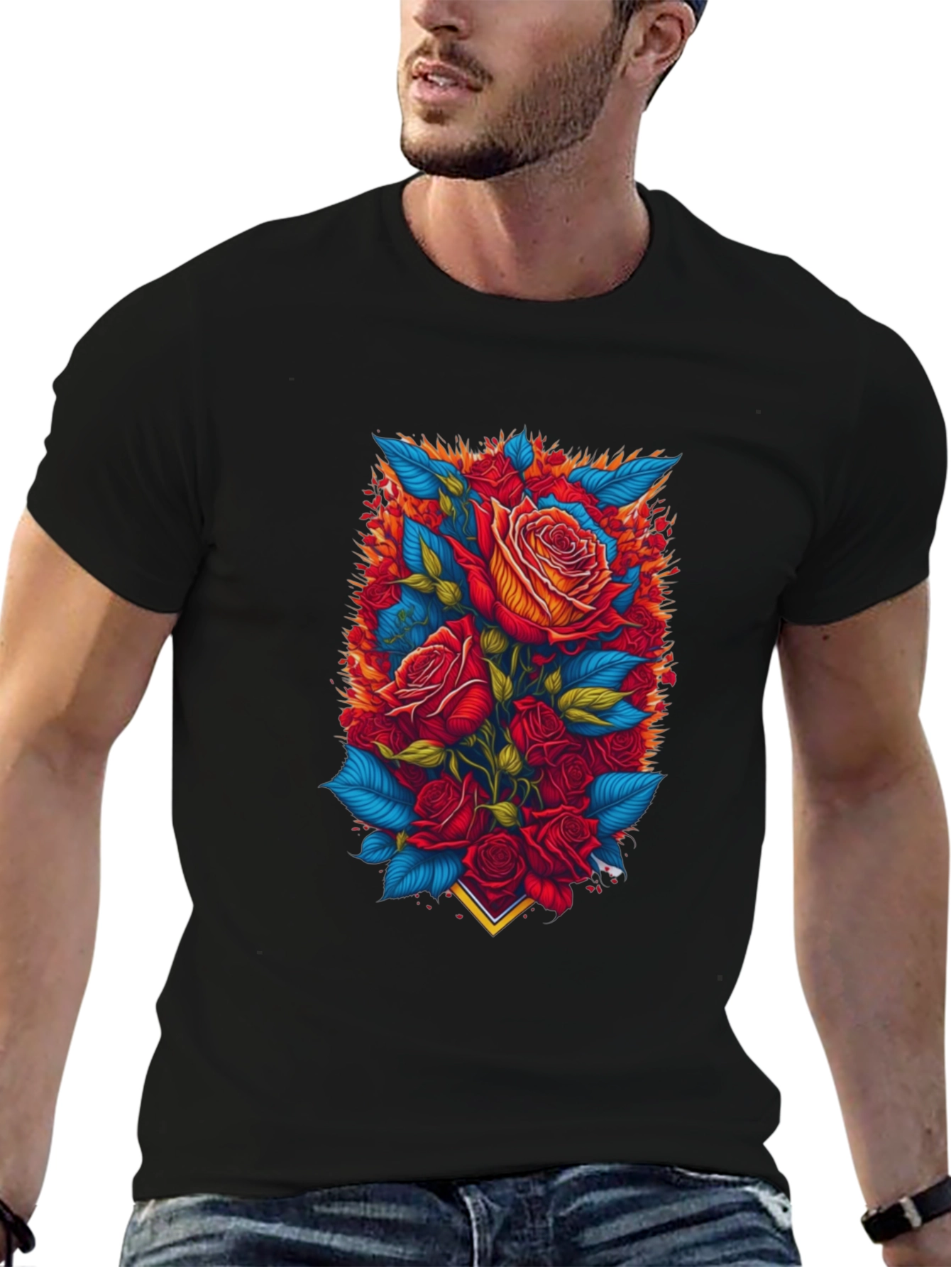 Floral Rose T-Shirt - Bold Graphic Print