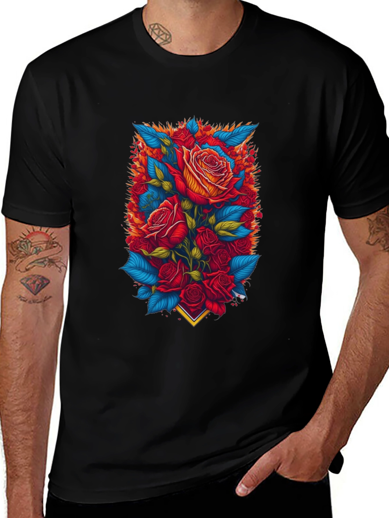 Floral Rose T-Shirt - Bold Graphic Print