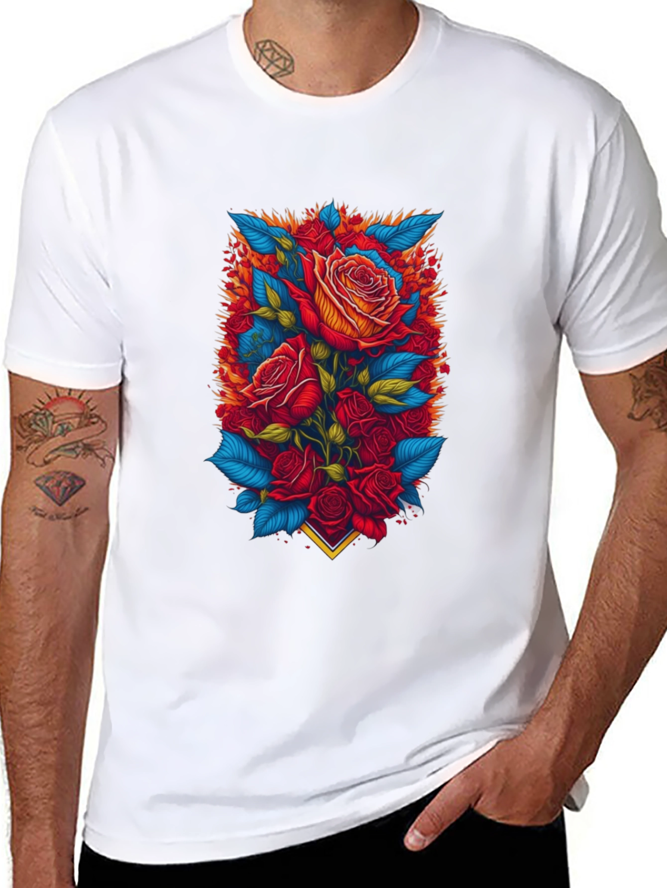 Floral Rose T-Shirt - Bold Graphic Print