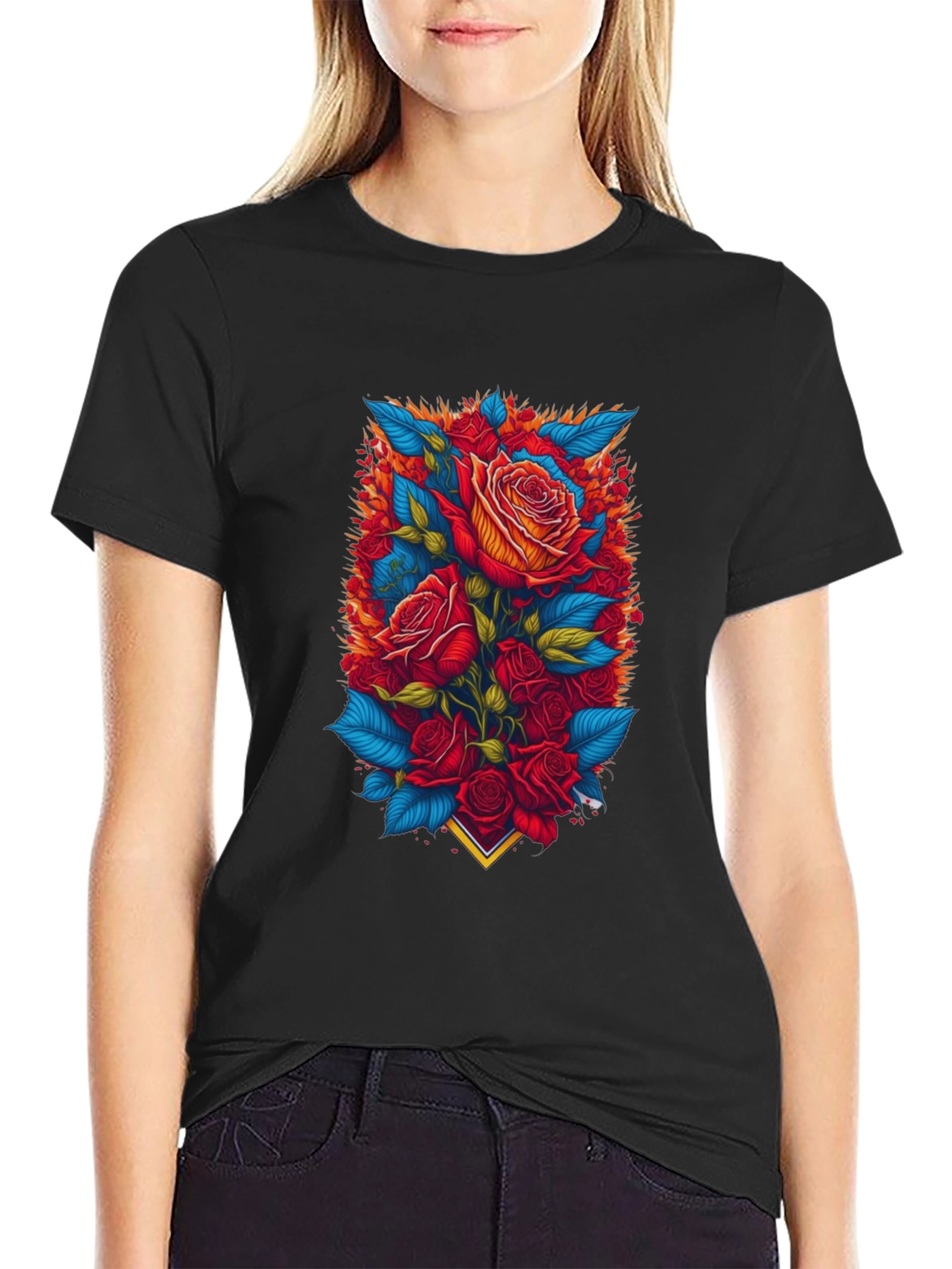 Floral Rose T-Shirt - Bold Graphic Print